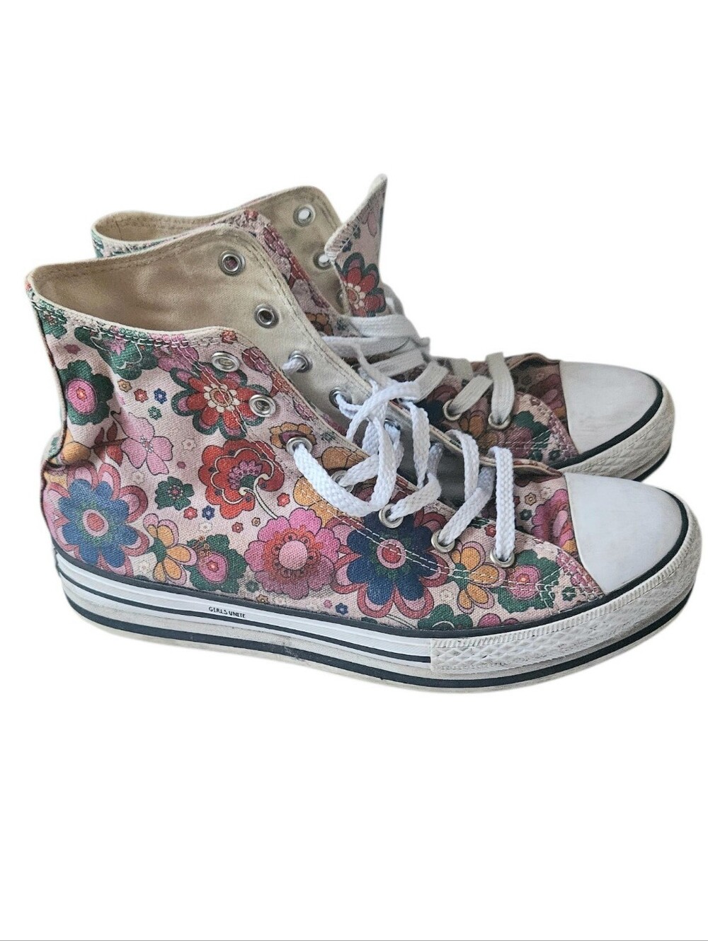 Converse Chuck Taylor Platform Girls Unite Flower High Top Sneakers Kids 6